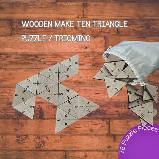 Wooden Make Ten Triangle Puzzle/Triomino