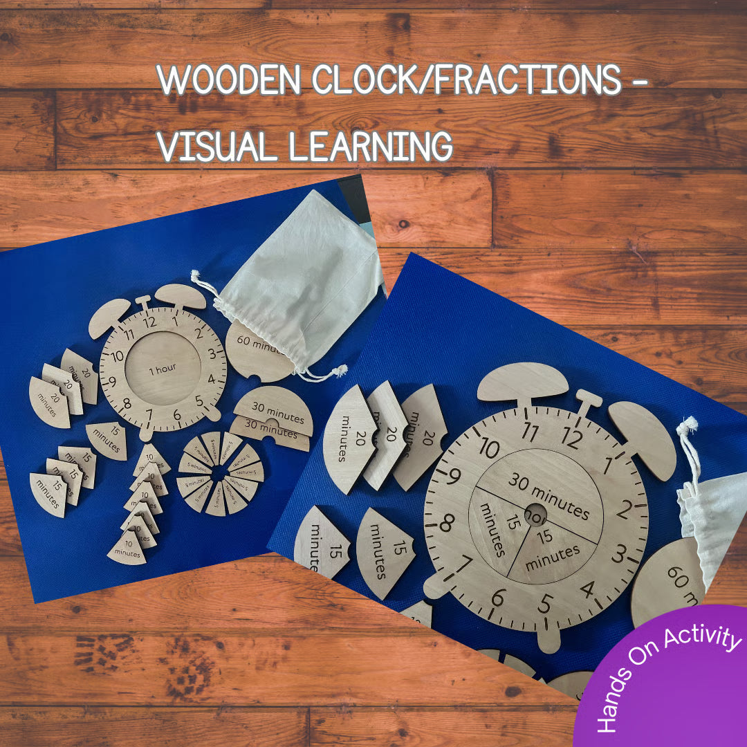 Wooden Fraction Clock