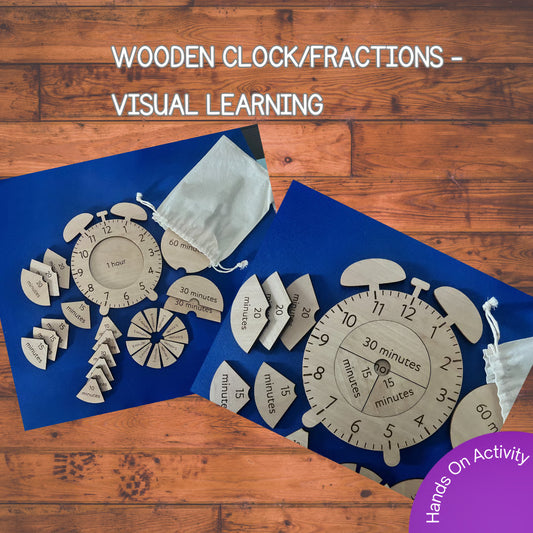 Wooden Fraction Clock
